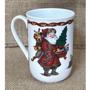 Vintage Potpourri Press Kris Kringle Mug Cup Old World Santa Claus Rustic Xmas